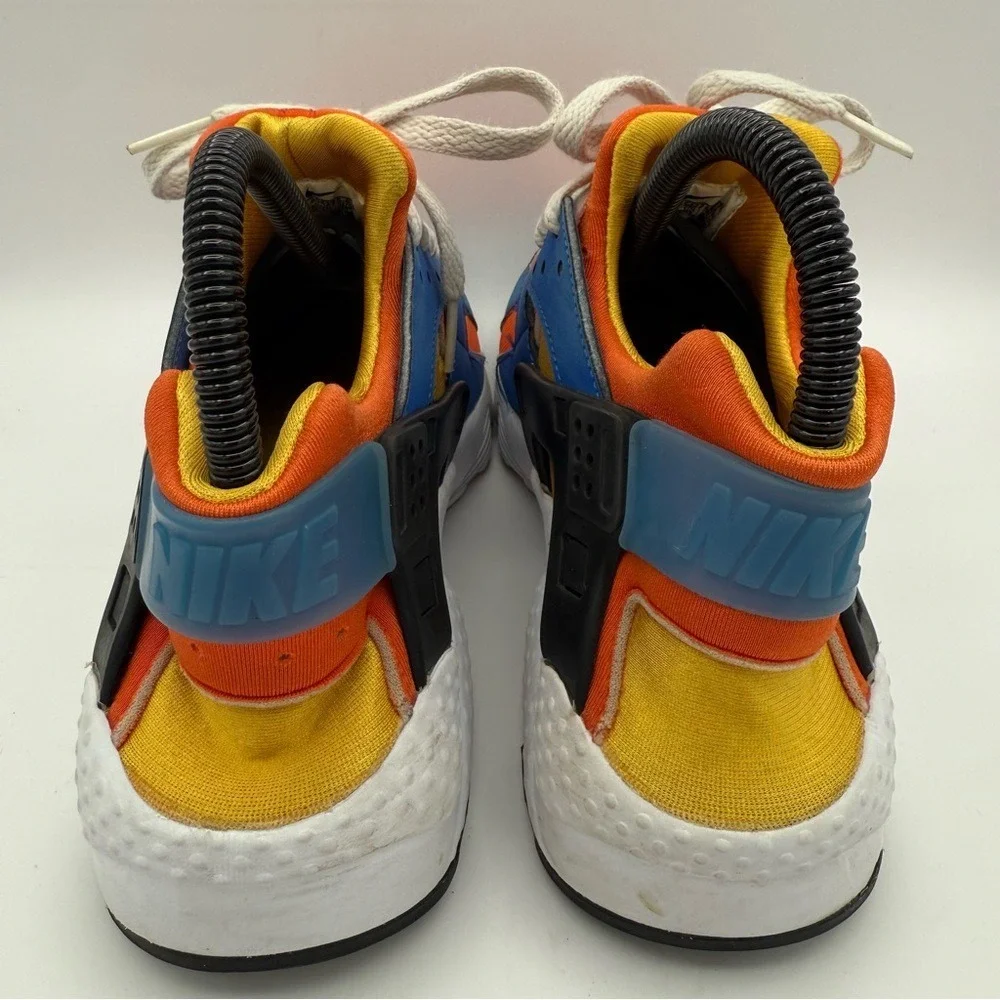 Youth Nike Huarache Run GS Hyper Royal Yellow Orange Athletic Sneakers Size 6.5Y